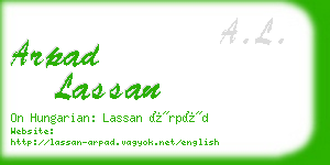 arpad lassan business card